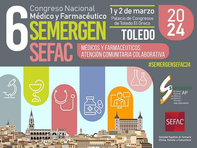 Participación en el VI Congreso Nacional Médico- Farmacéutico SEMERGEN- SEFAC en Toledo del 1-2 marzo de 2024.